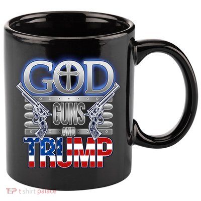 God Guns And Donald Trump 11oz C Handle Ceramic Mug