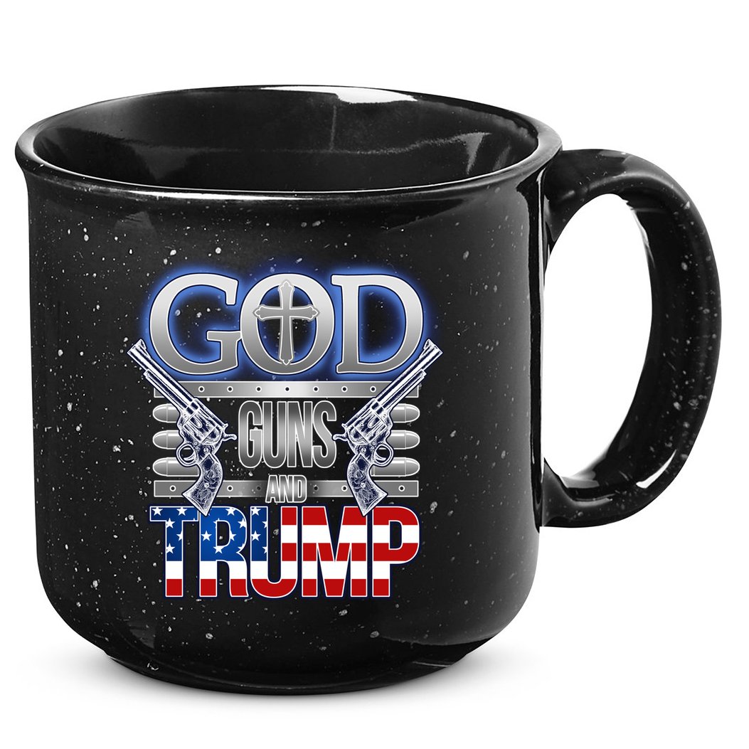God Guns And Donald Trump 15oz Campfire Ceramic Mug