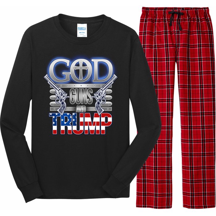 God Guns And Donald Trump Long Sleeve Pajama Set