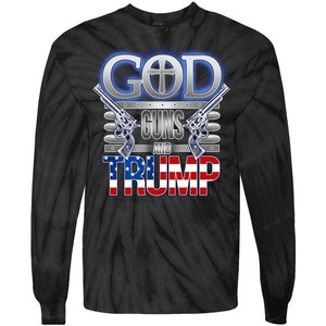 God Guns And Donald Trump Tie-Dye Long Sleeve Shirt