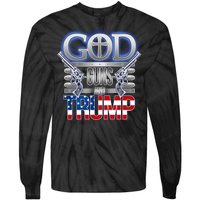 God Guns And Donald Trump Tie-Dye Long Sleeve Shirt