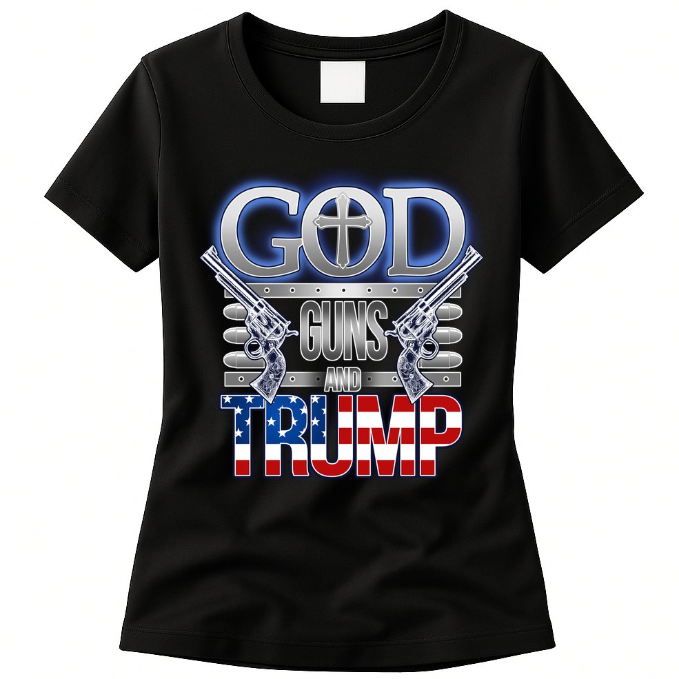 God Guns And Donald Trump Womens T-Shirt