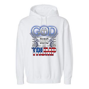 God Guns And Donald Trump Garment-Dyed Fleece Hoodie