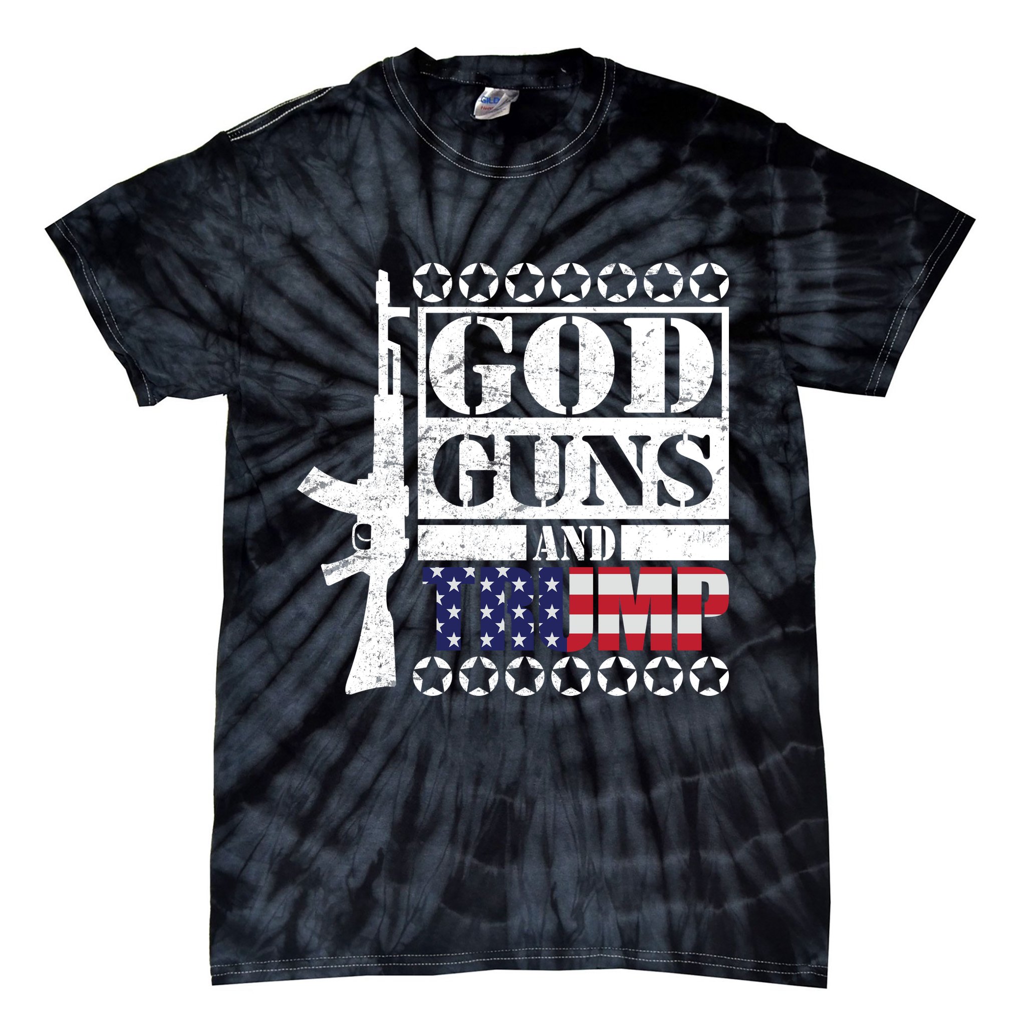 God Guns Trump Tie-Dye T-Shirt