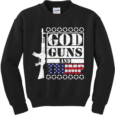 God Guns Trump Kids Sweatshirt