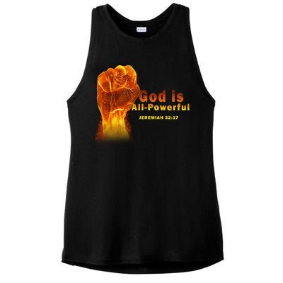 God is All-Powerful Ladies PosiCharge Tri-Blend Wicking Tank