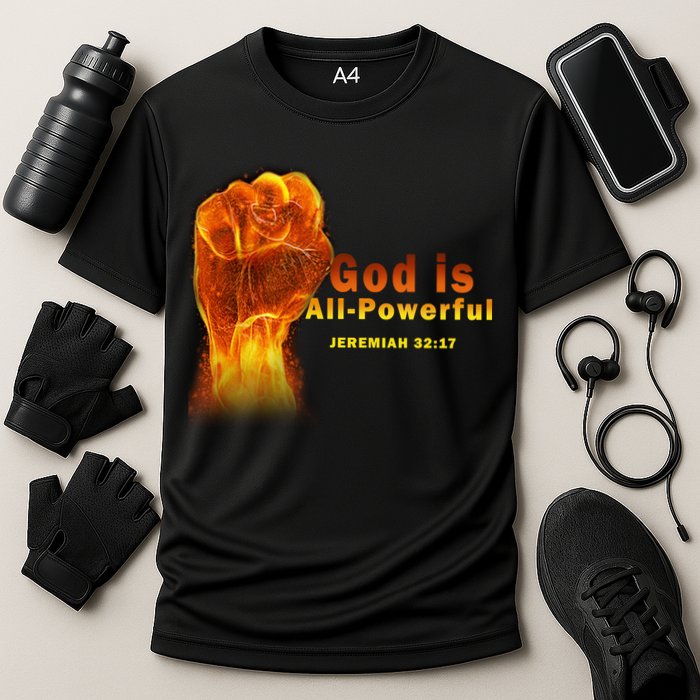 God is All-Powerful Cooling Performance Crew T-Shirt
