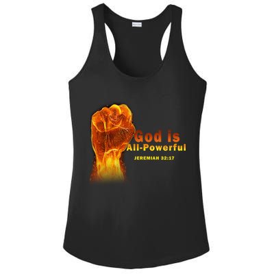 God is All-Powerful Ladies PosiCharge Competitor Racerback Tank