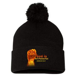 God is All-Powerful Pom Pom 12in Knit Beanie