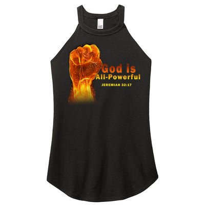 God is All-Powerful Women’s Perfect Tri Rocker Tank