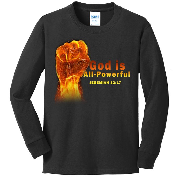 God is All-Powerful Kids Long Sleeve Shirt