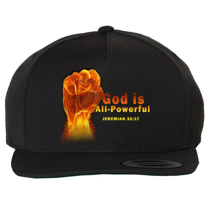 God is All-Powerful Wool Snapback Cap