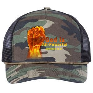 God is All-Powerful Retro Rope Trucker Hat Cap