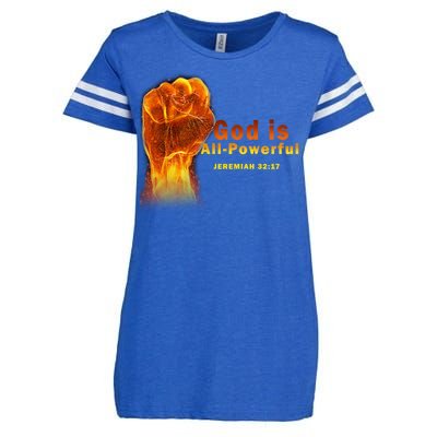 God is All-Powerful Enza Ladies Jersey Football T-Shirt