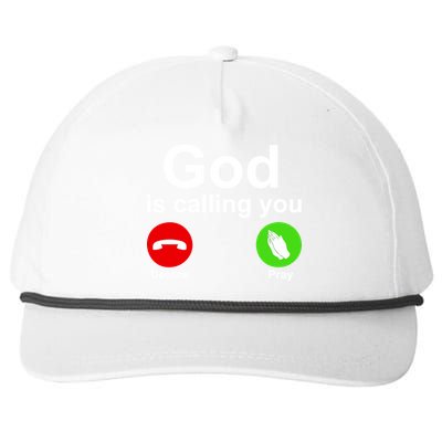 God Is Calling Decline or Pray Snapback Five-Panel Rope Hat