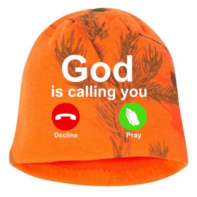 God Is Calling Decline or Pray Kati - Camo Knit Beanie