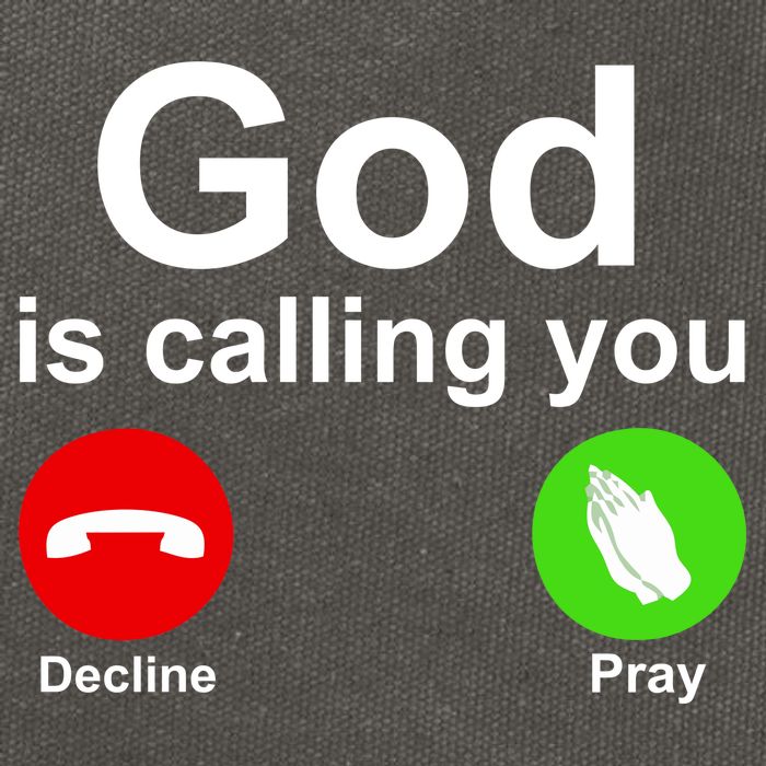 God Is Calling Decline or Pray Cotton Canvas Backpack