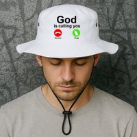 God Is Calling Decline or Pray Bucket Hat