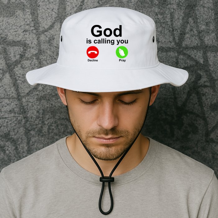 God Is Calling Decline or Pray Bucket Hat