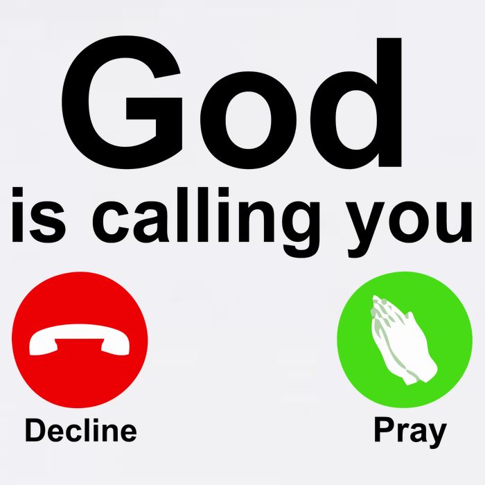 God Is Calling Decline or Pray Women's V-Neck T-Shirt