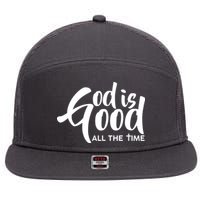 God is Good All the Time 7 Panel Mesh Trucker Snapback Hat