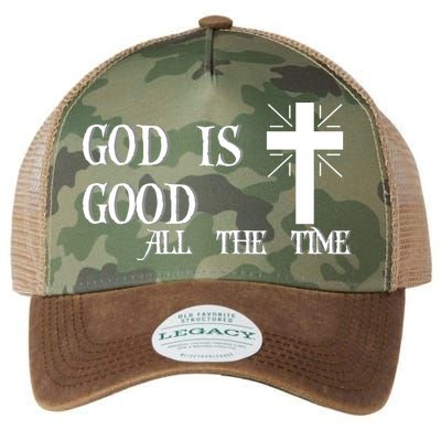 God Is Good All The Time With Cross Legacy Tie Dye Trucker Hat