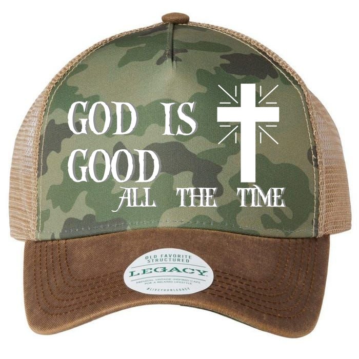 God Is Good All The Time With Cross Legacy Tie Dye Trucker Hat