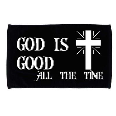 God Is Good All The Time With Cross Microfiber Hand Towel