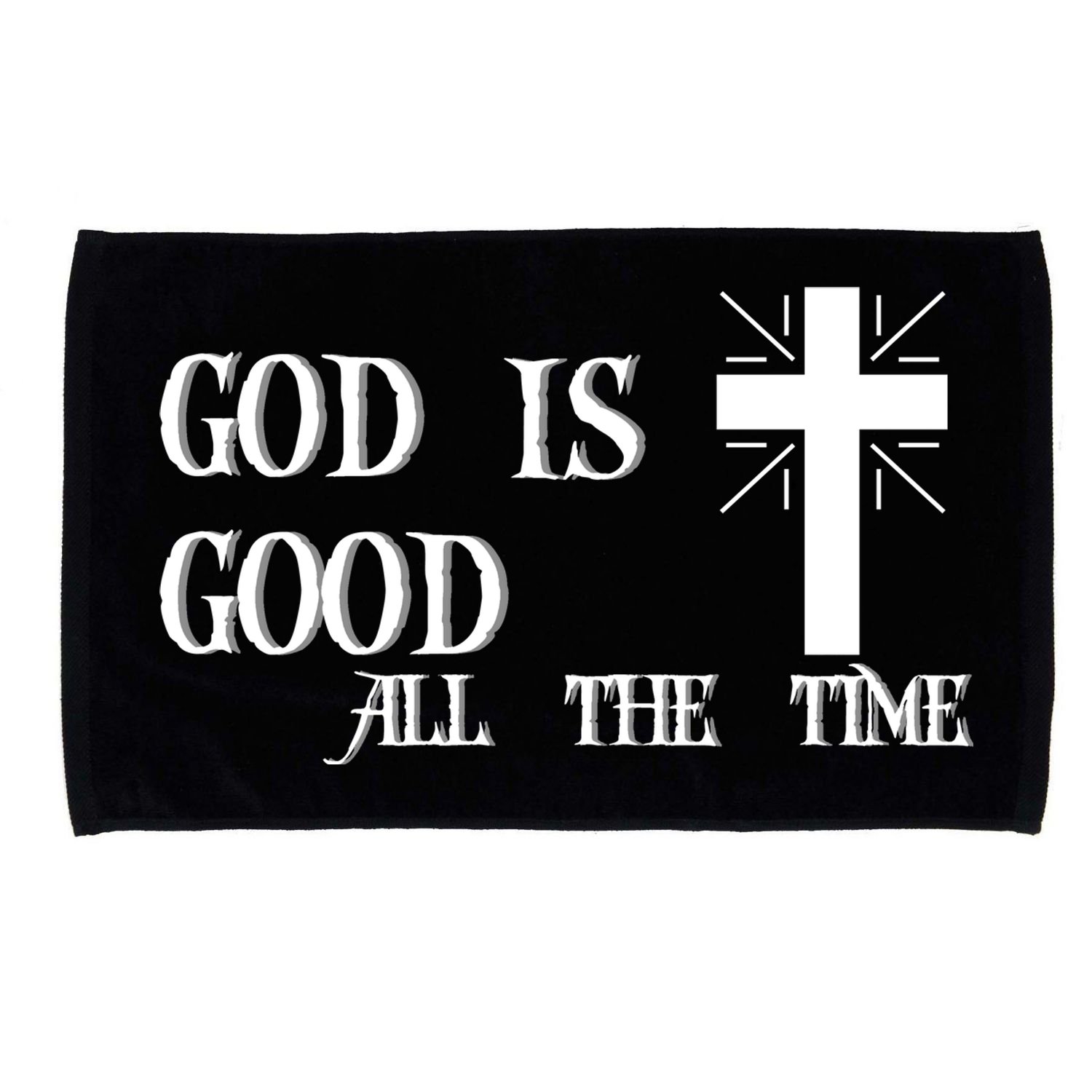 God Is Good All The Time With Cross Microfiber Hand Towel
