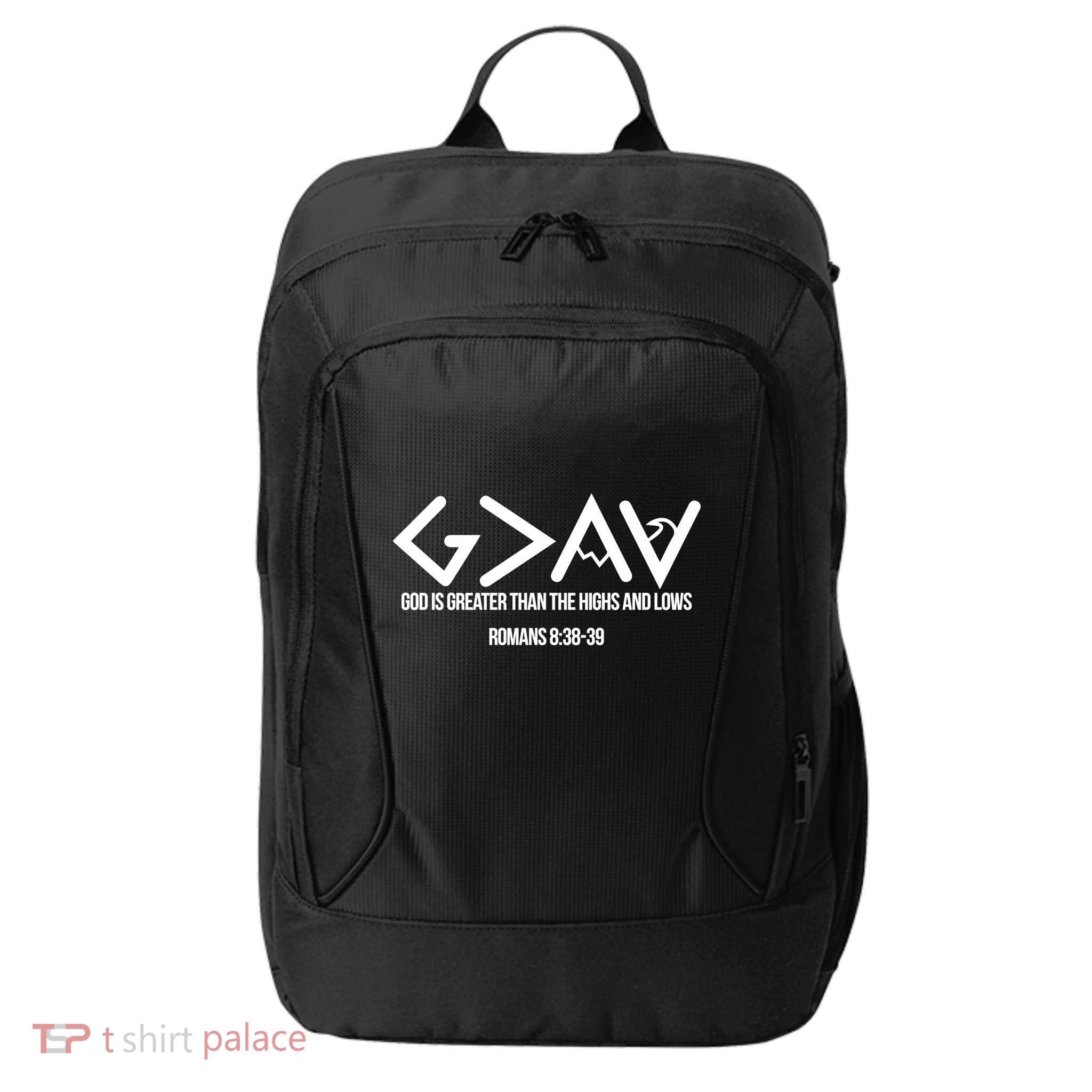 God Is Greater Romans 3:38 City Backpack