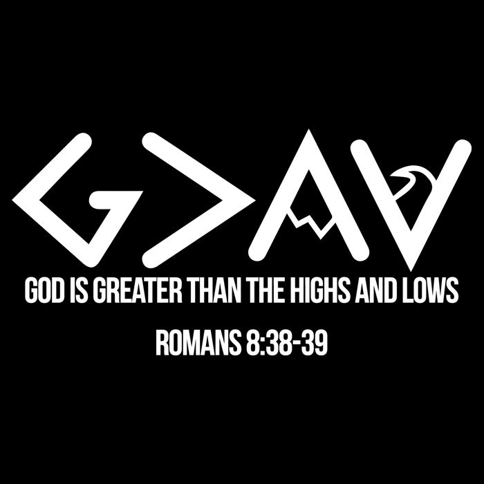 God Is Greater Romans 3:38 Drawstring Bag