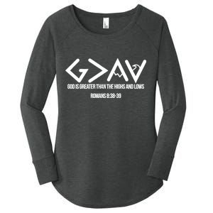 God Is Greater Romans 3:38 Women's Perfect Tri Tunic Long Sleeve Shirt