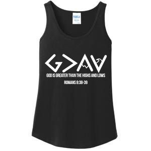 God Is Greater Romans 3:38 Ladies Essential Tank