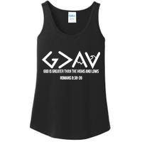 God Is Greater Romans 3:38 Ladies Essential Tank