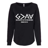 God Is Greater Romans 3:38 Womens California Wash Sweatshirt