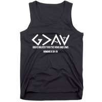 God Is Greater Romans 3:38 Tank Top