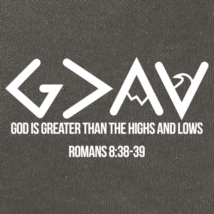 God Is Greater Romans 3:38 Cotton Canvas Backpack