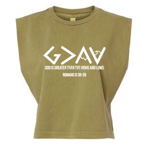 God Is Greater Romans 3:38 Garment-Dyed Women's Muscle Tee