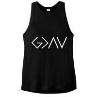 God is Greater Than Our Highs And Lows Ladies PosiCharge Tri-Blend Wicking Tank