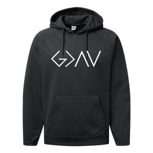 God is Greater Than Our Highs And Lows Performance Fleece Hoodie