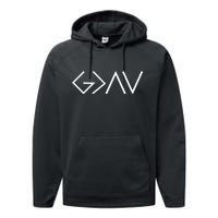 God is Greater Than Our Highs And Lows Performance Fleece Hoodie