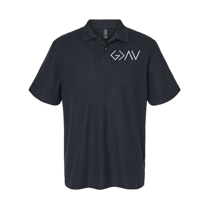 God is Greater Than Our Highs And Lows Softstyle Adult Sport Polo