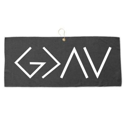 God is Greater Than Our Highs And Lows Large Microfiber Waffle Golf Towel