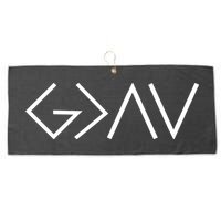 God is Greater Than Our Highs And Lows Large Microfiber Waffle Golf Towel