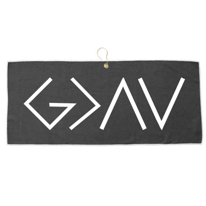 God is Greater Than Our Highs And Lows Large Microfiber Waffle Golf Towel