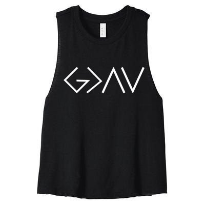 God is Greater Than Our Highs And Lows Women's Racerback Cropped Tank