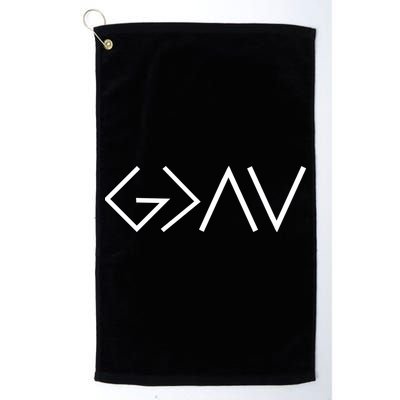God is Greater Than Our Highs And Lows Golf Towel