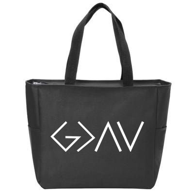 God is Greater Than Our Highs And Lows Zip Tote Bag
