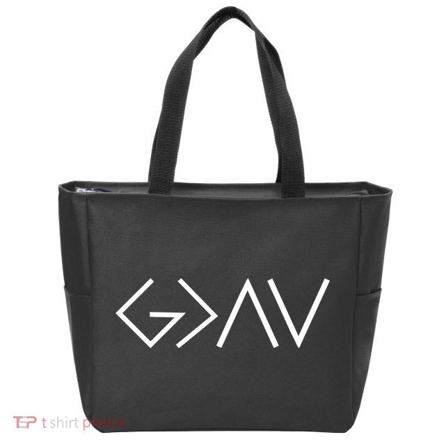 God is Greater Than Our Highs And Lows Zip Tote Bag