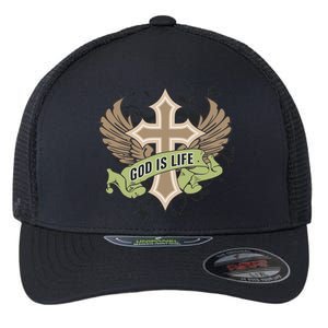 God is Life Flexfit Unipanel Trucker Cap